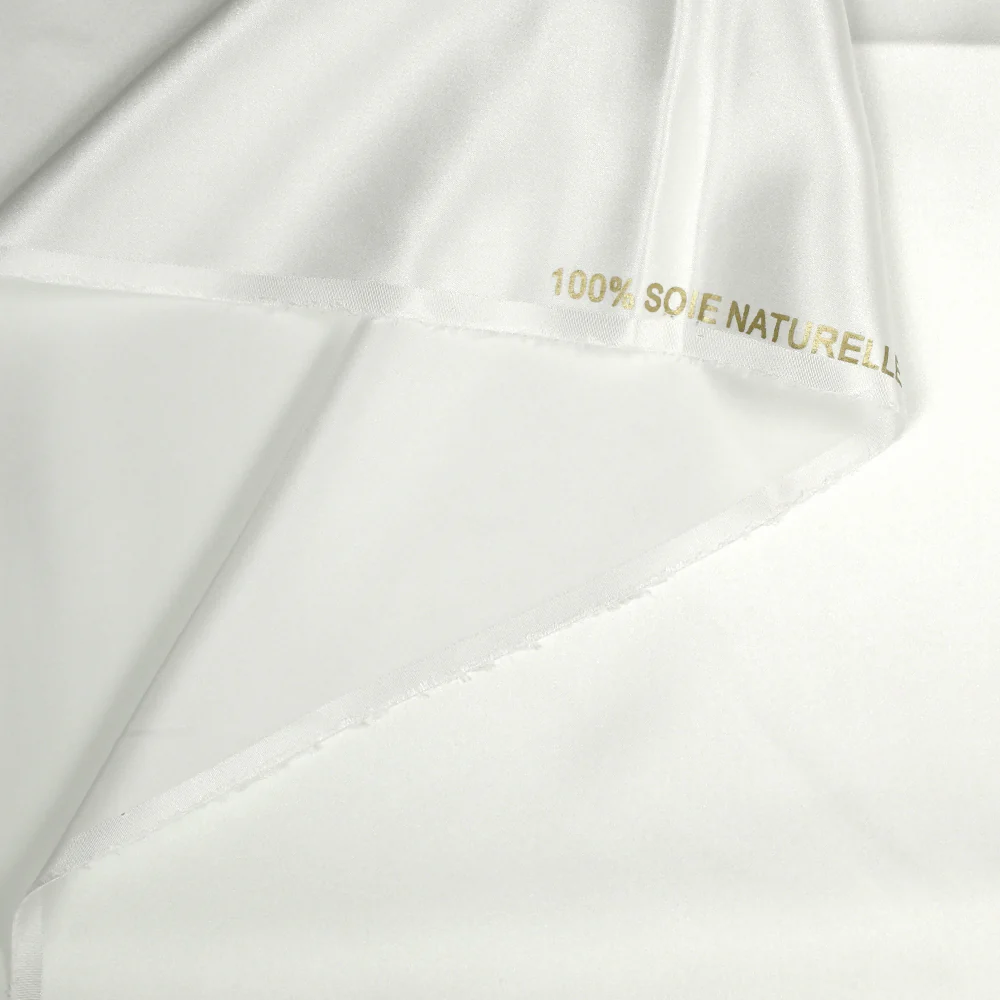 Satin de soie 100% blanc - Image 3