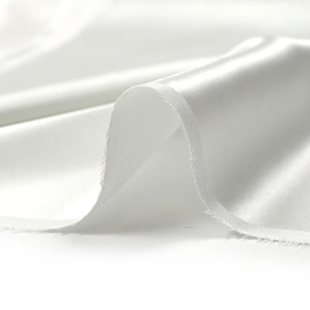 Satin de soie 100% blanc - Image 5