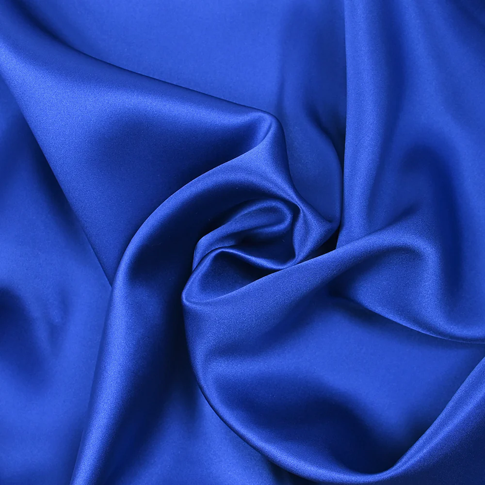 Satin de soie 100% bleu électrique - Image 2