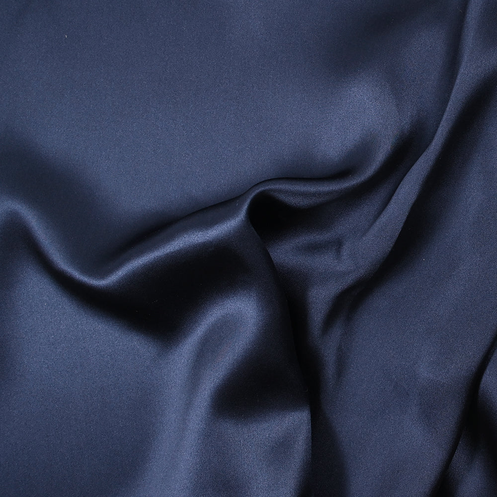 Satin de soie 100% bleu marine - Image 3