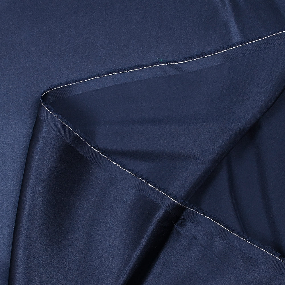 Satin de soie 100% bleu marine - Image 6