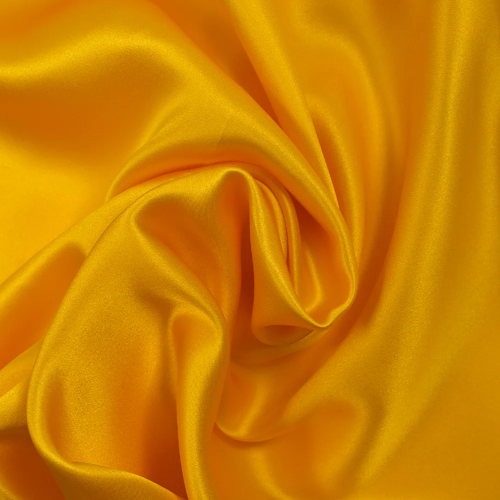 Satin de soie 100% jaune soleil - Image 2