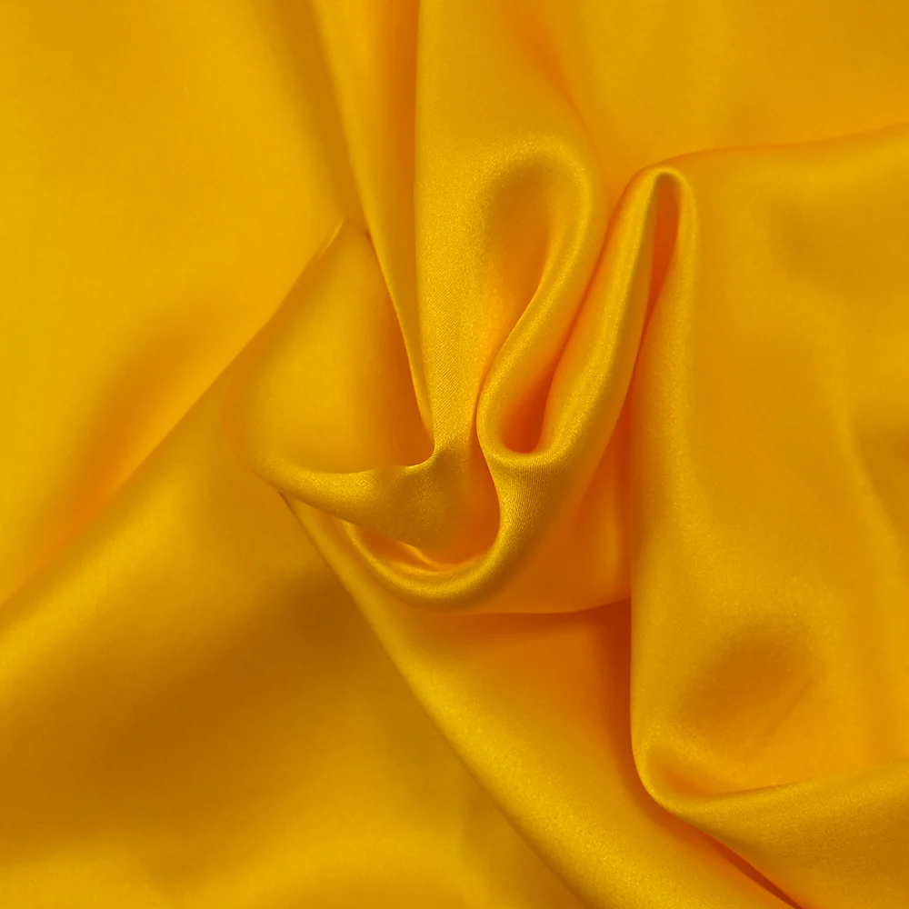 Satin de soie 100% jaune soleil - Image 3