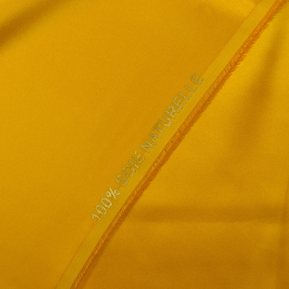 Satin de soie 100% jaune soleil - Image 4