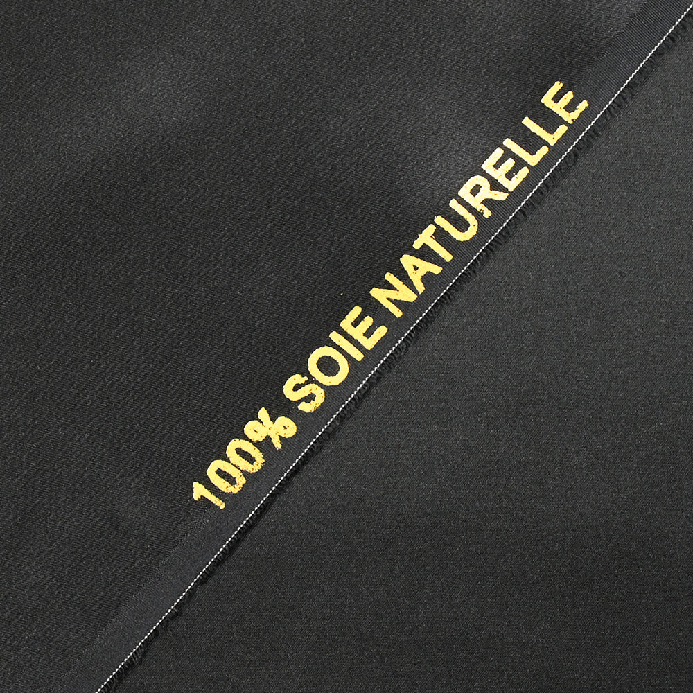 Satin de soie 100% noir - Image 4