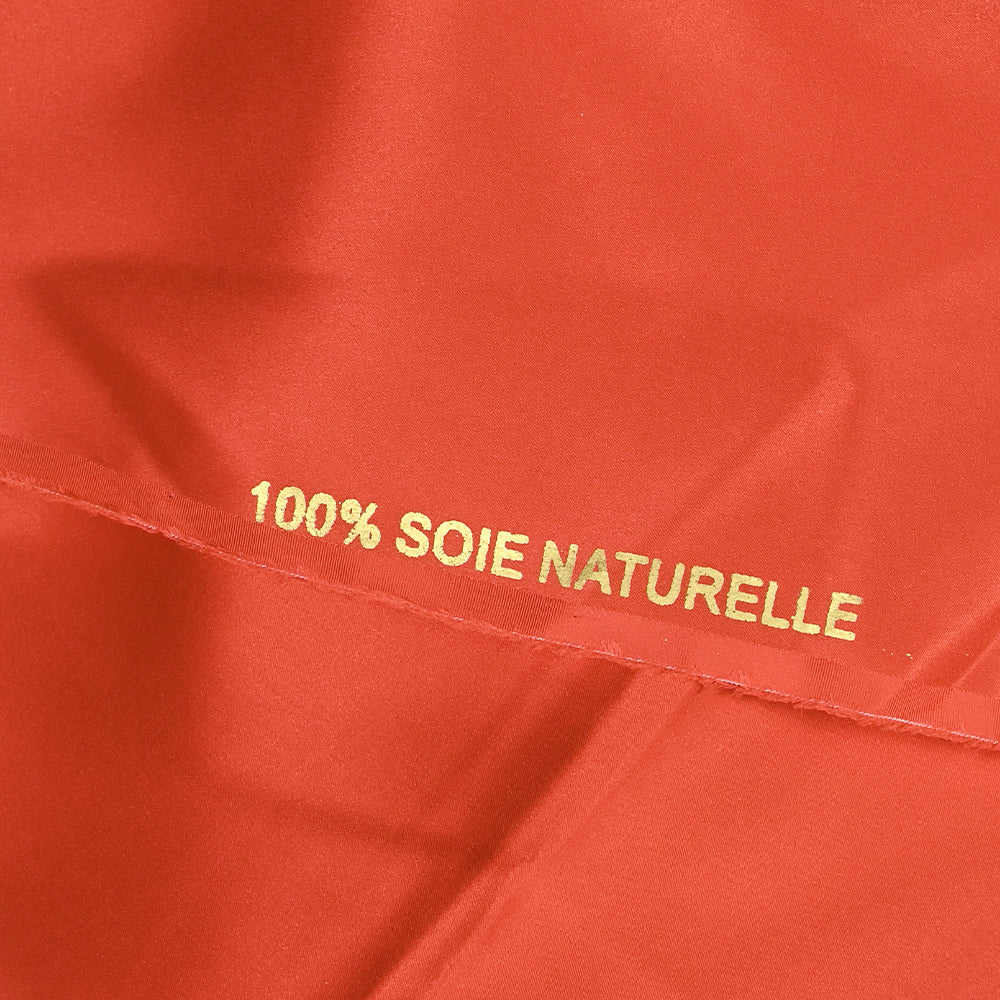 Satin de soie 100% orange corail - Image 4