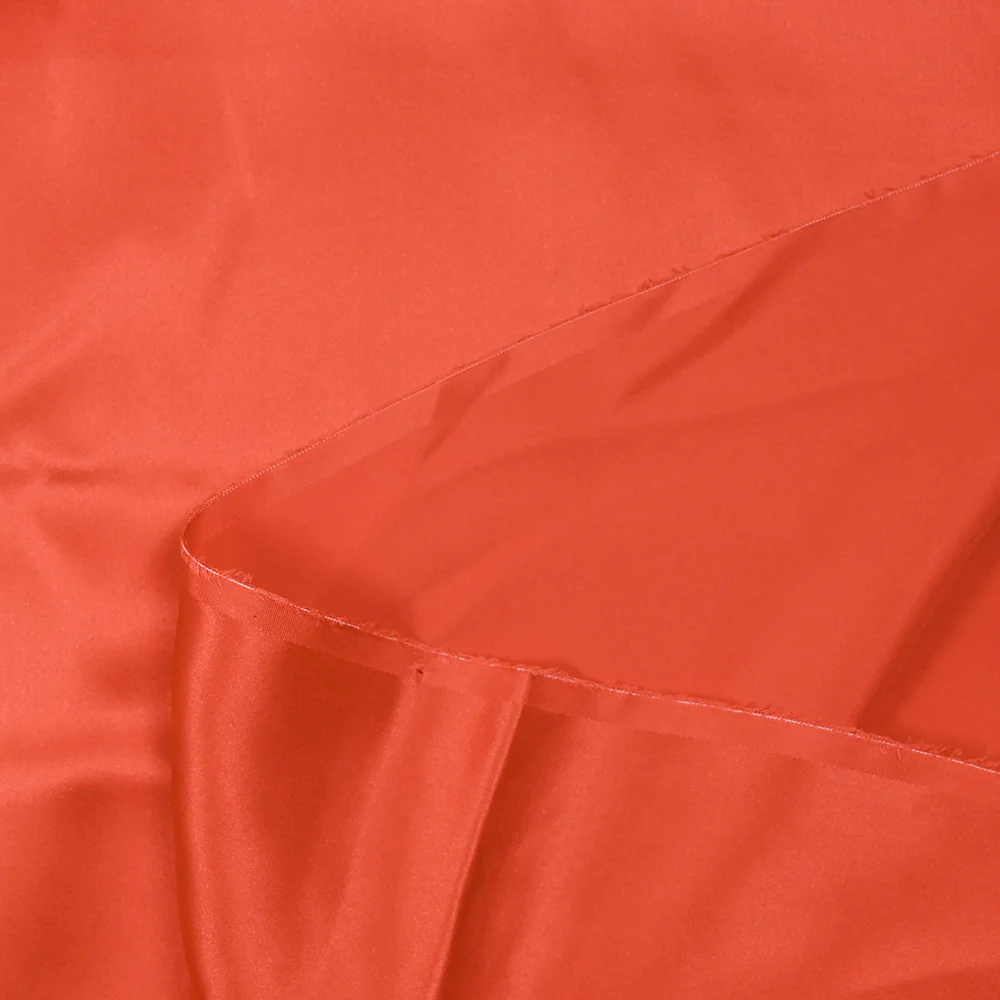 Satin de soie 100% orange corail - Image 6