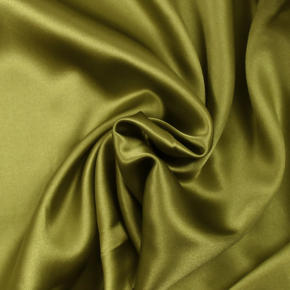 Satin de soie 100% vert tilleul - Image 3