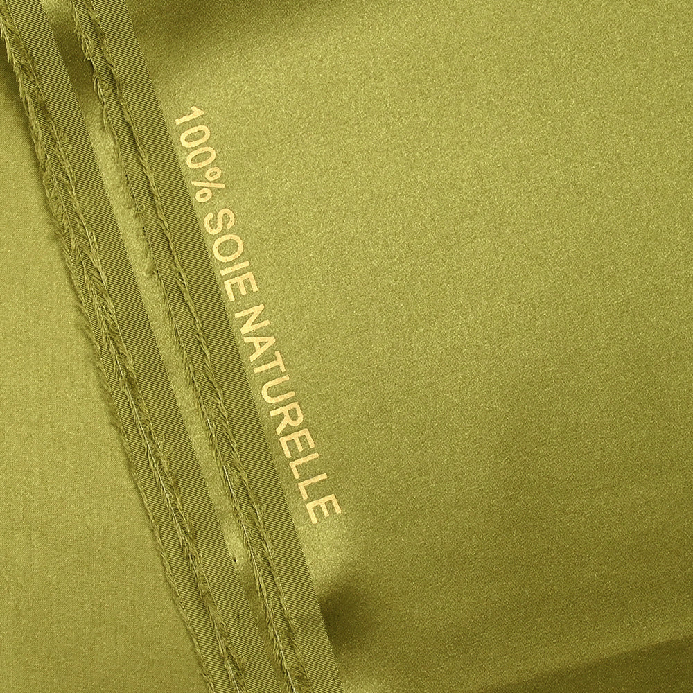 Satin de soie 100% vert tilleul - Image 5