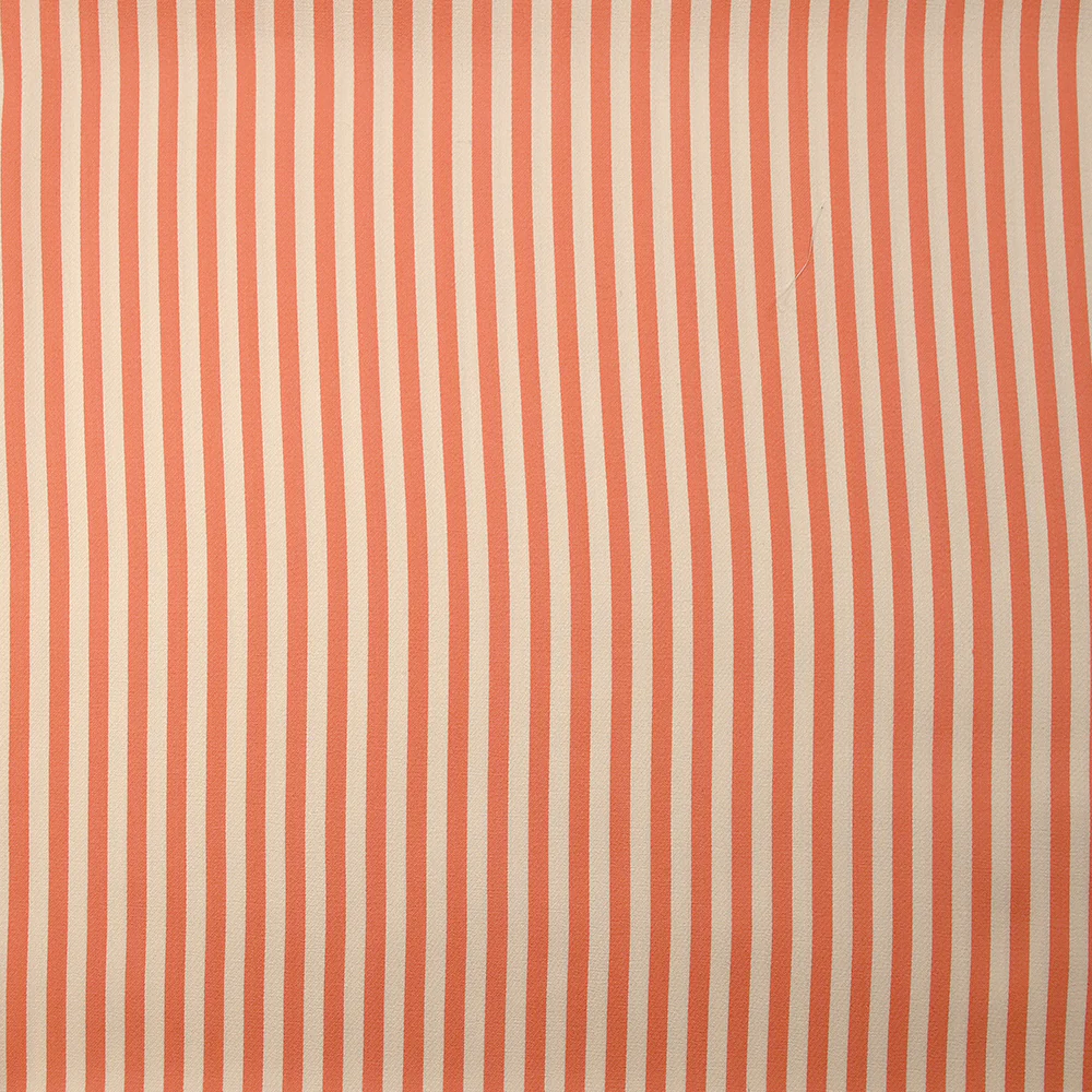 Satin de viscose tissé-teint rayé 6 mm pêche et blanc cassé - Image 4