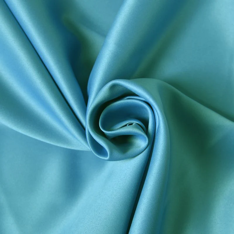 Satin mat toucher soie turquoise - Image 4