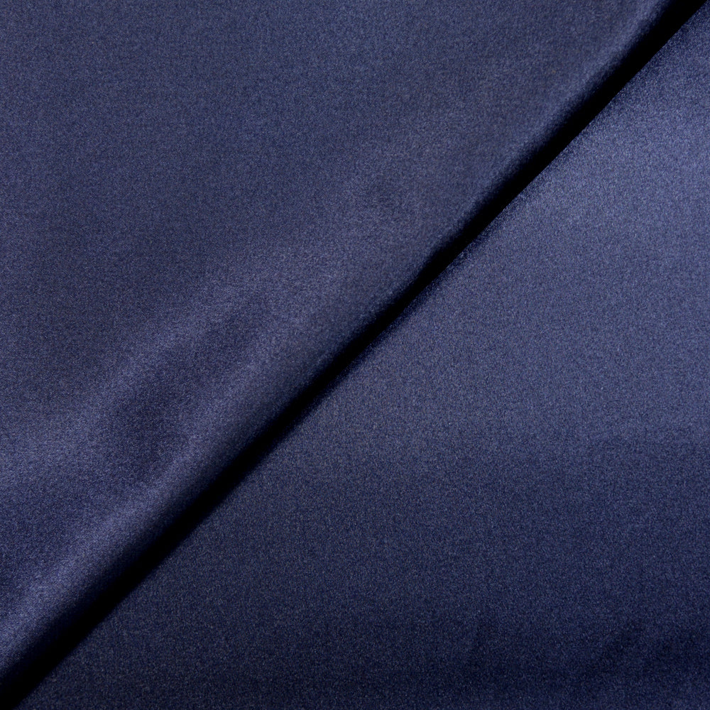 Satin Polyester uni bleu marine - Image 2