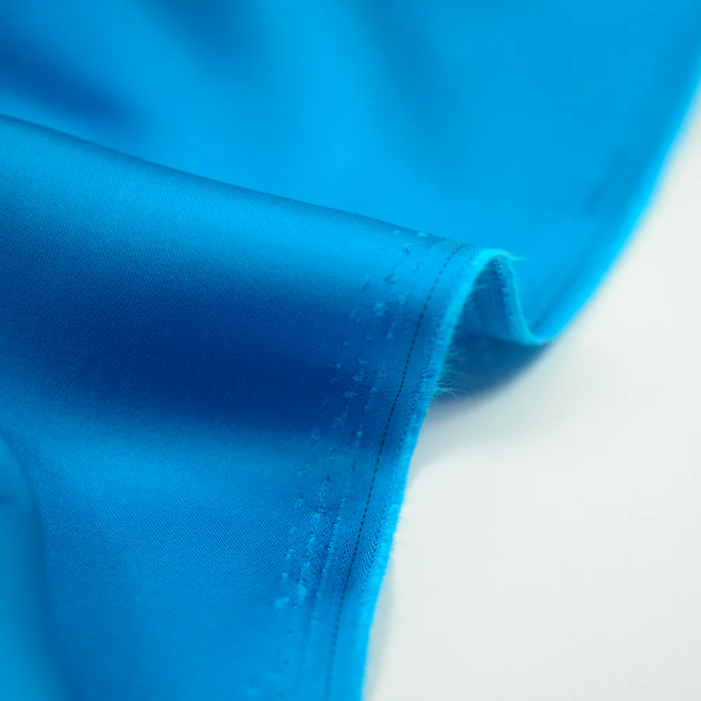 Satin viscose bleu - Image 3