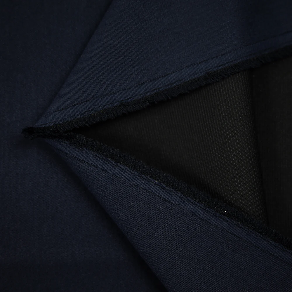 Sergé de polyester bleu marine - Image 3