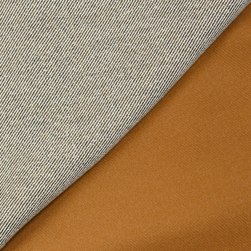 Sergé polyester blanc et camel - Image 3