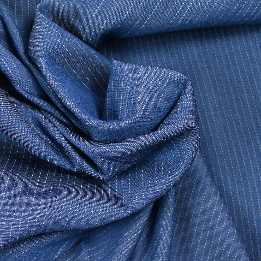 Tencel jeans rayé bleu foncé - Image 2