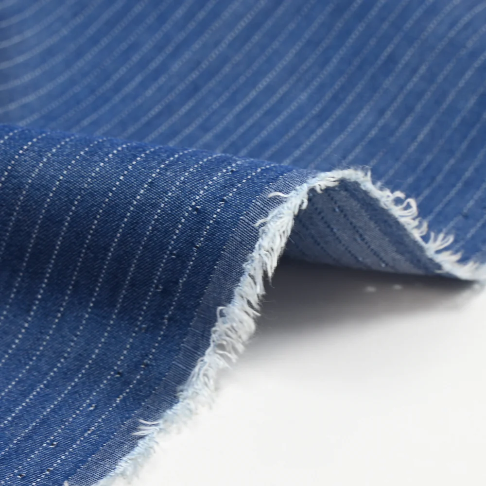 Tencel jeans rayé bleu foncé - Image 4