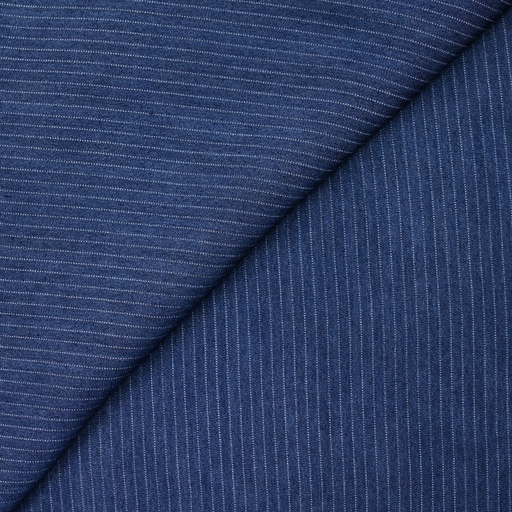 Tencel jeans rayé marine