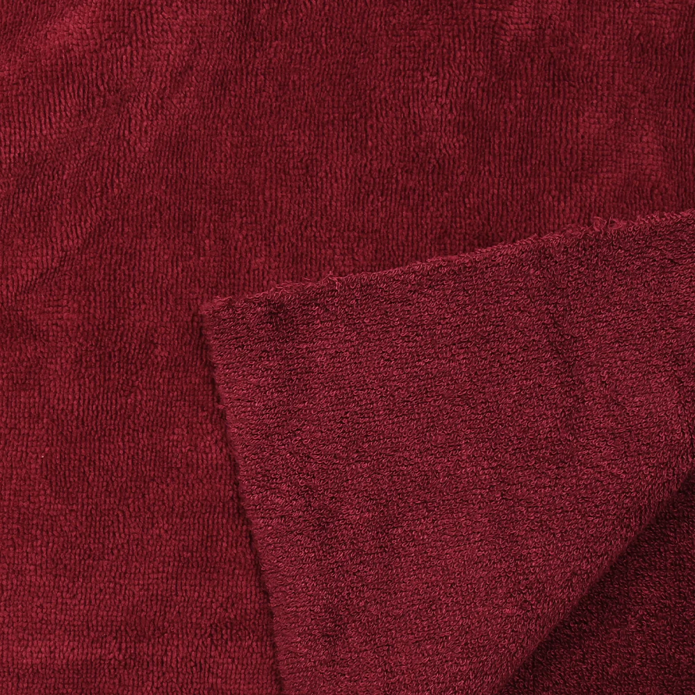 Tissu éponge bambou cerise vendu au mètre - Image 6