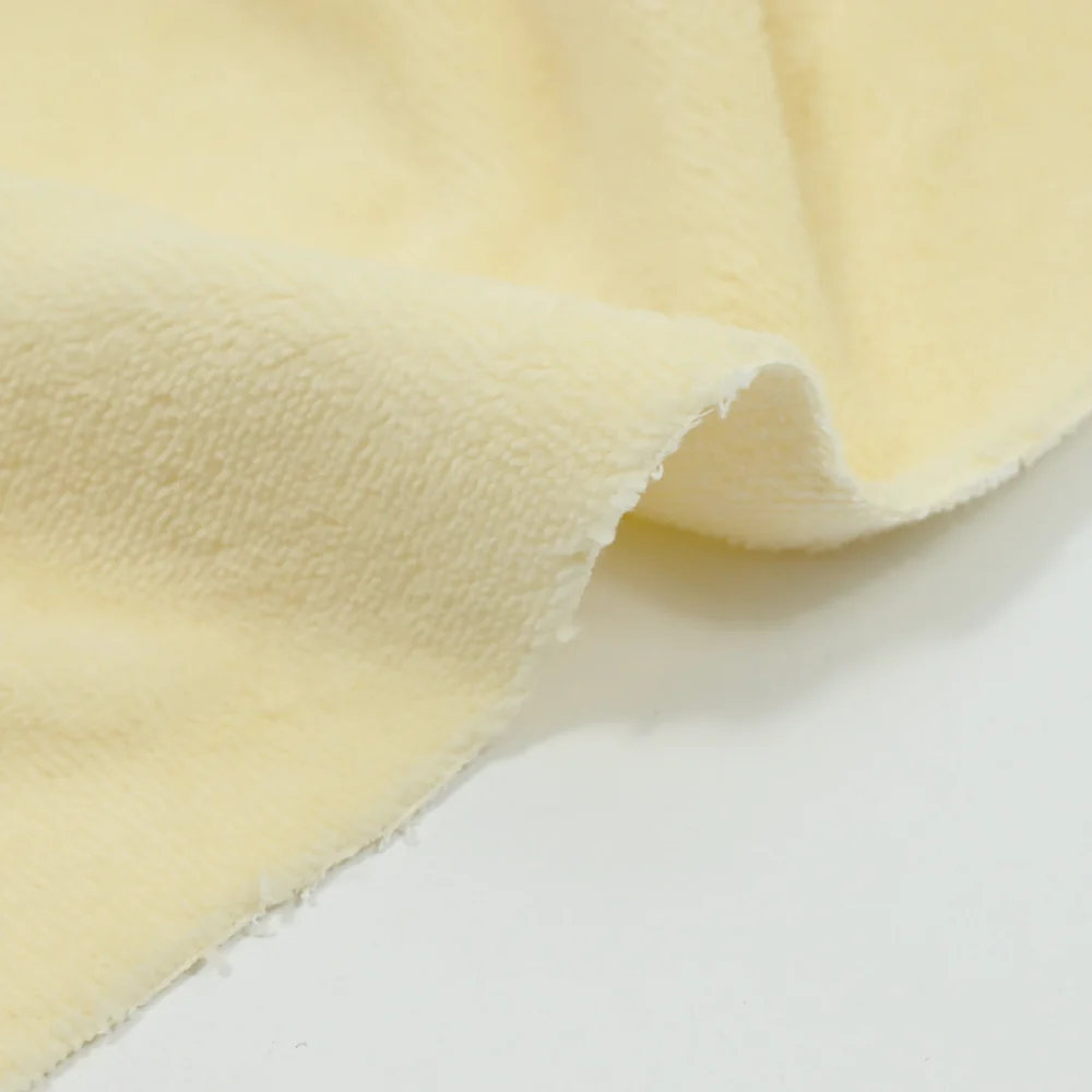 Tissu éponge bambou crème vendu au mètre - Image 3