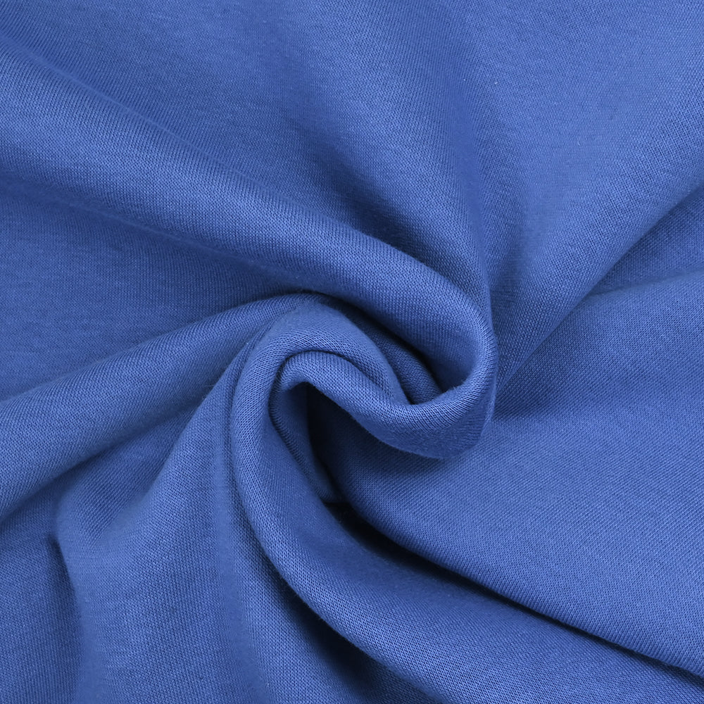 Tissu sweat minkee épais bleu bleuet - Image 2