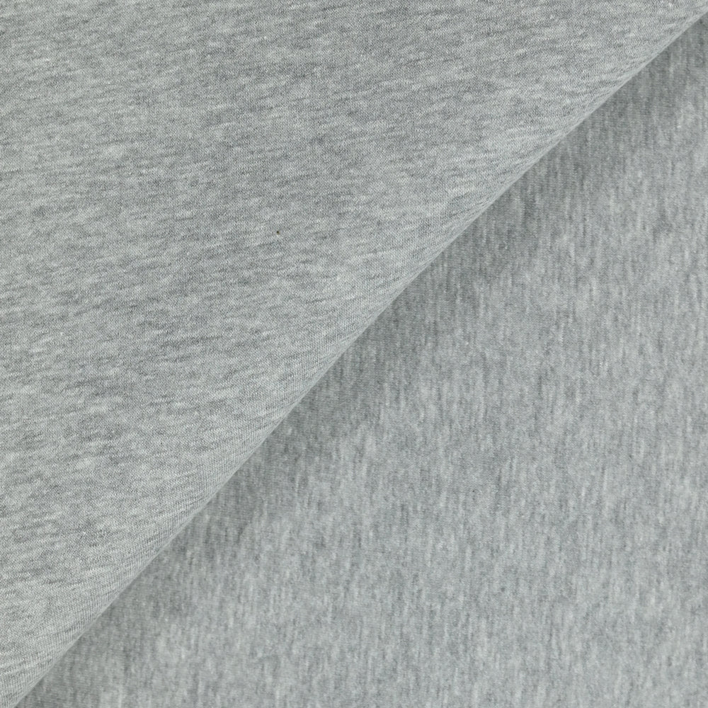 Tissu sweat minkee épais gris chiné