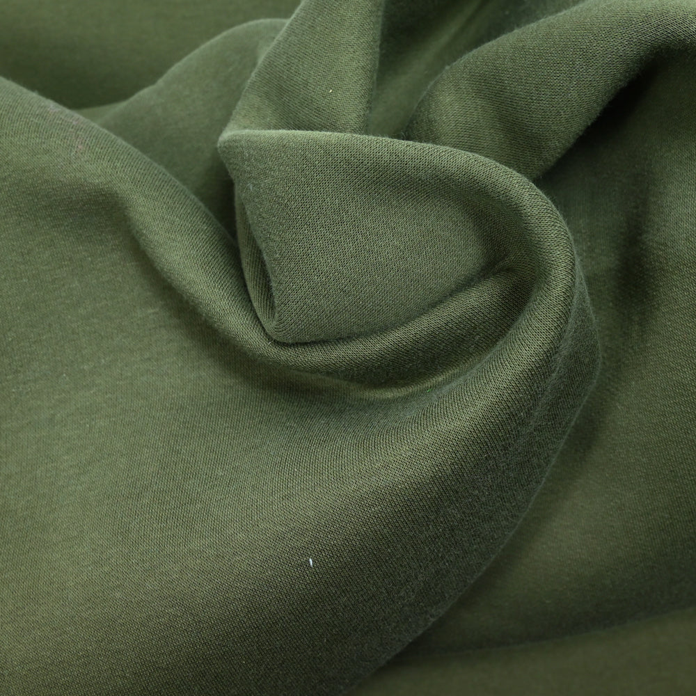 Tissu sweat minkee épais kaki - Image 2