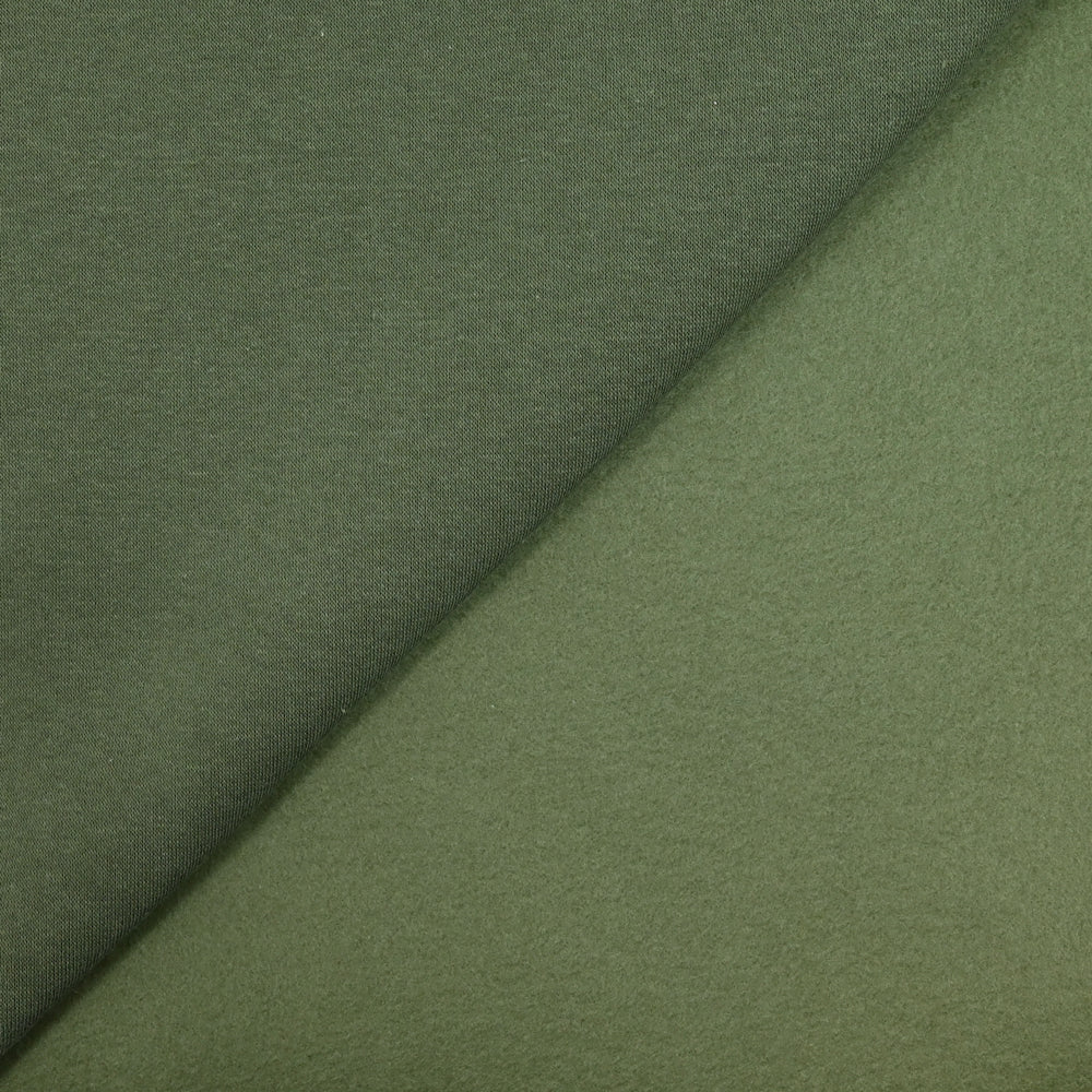 Tissu sweat minkee épais kaki - Image 3