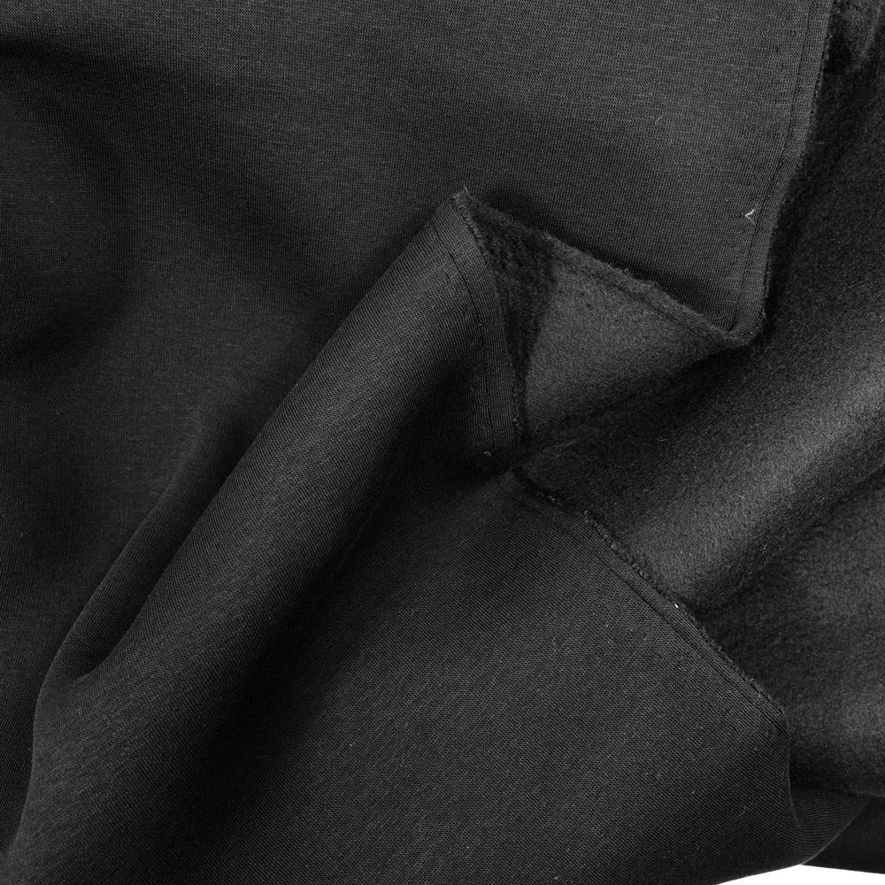 Tissu sweat minkee épais noir - Image 3