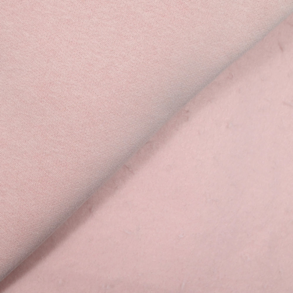 Tissu sweat minkee épais rose poudré - Image 5