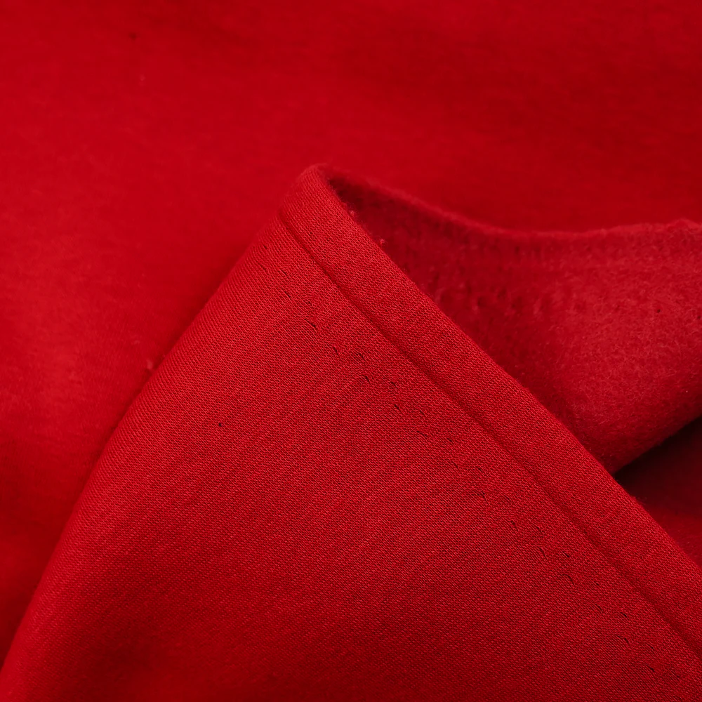 Tissu sweat minkee épais rouge - Image 4