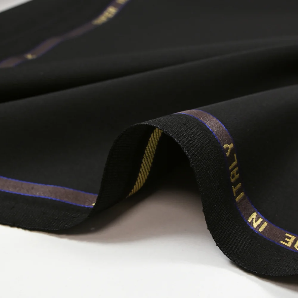 Tissu tailleur 100% laine Super 110's noir - Image 7