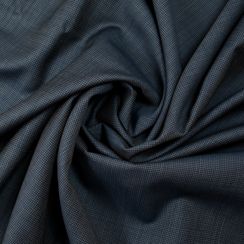 Tissu tailleur jacquard laine bleu marine - Image 2
