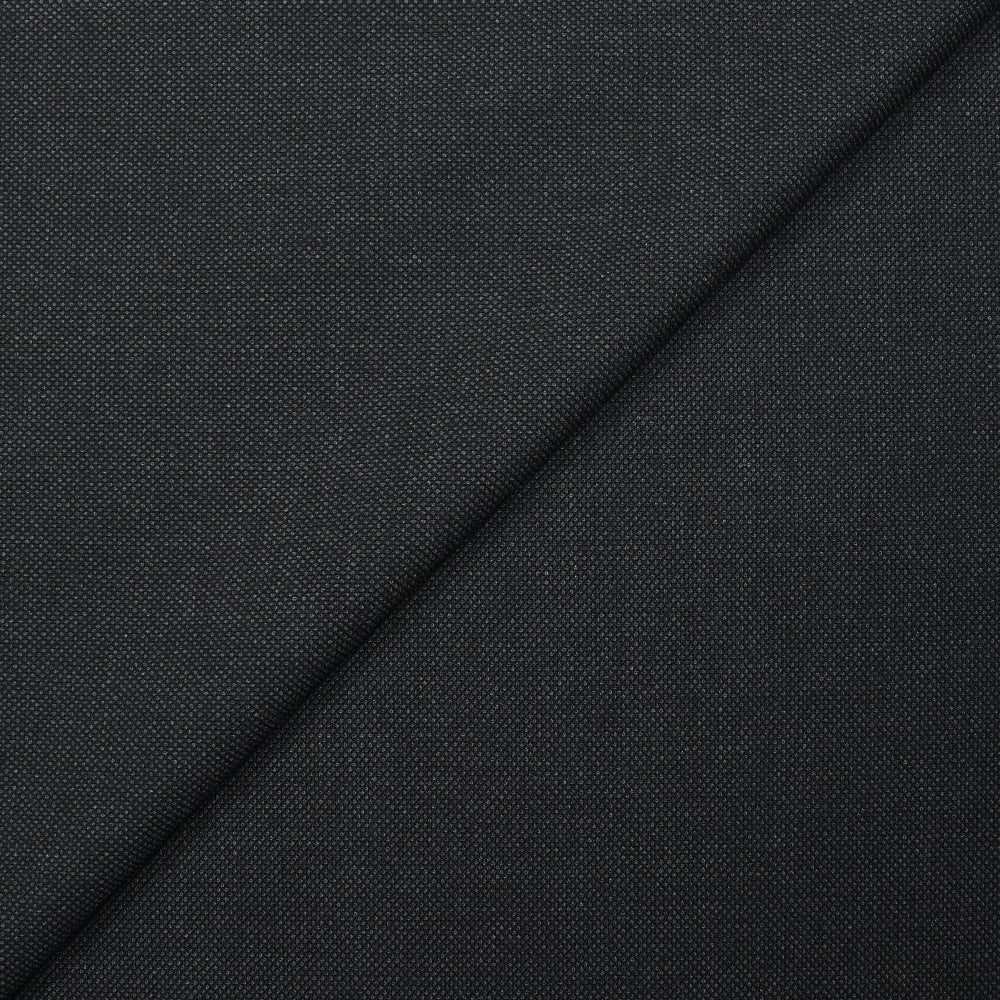 Tissu tailleur laine mélangée fantaisie anthracite fond noir
