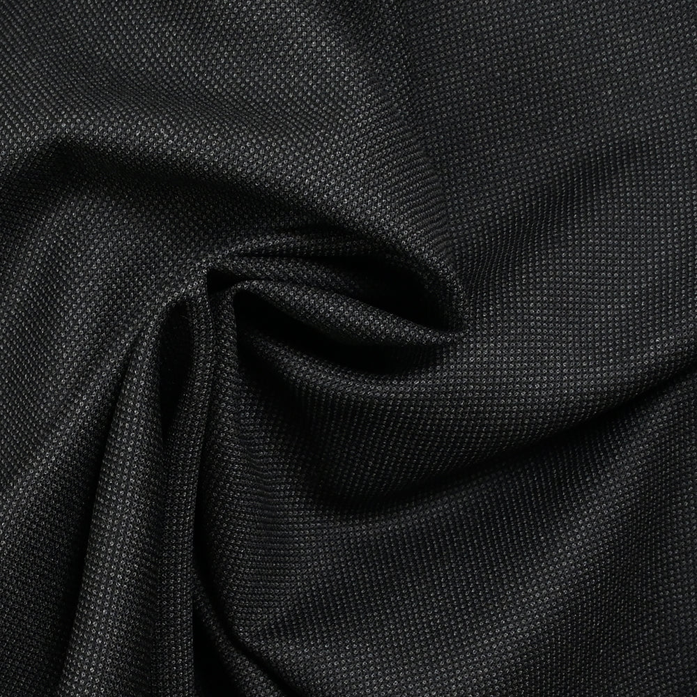 Tissu tailleur laine mélangée fantaisie anthracite fond noir - Image 2