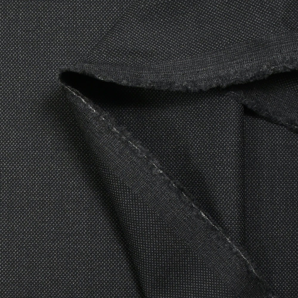 Tissu tailleur laine mélangée fantaisie anthracite fond noir - Image 4