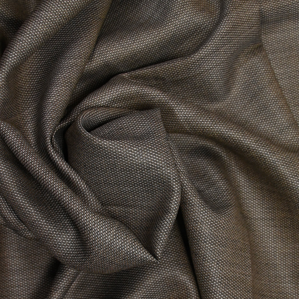 Tissu tailleur laine mélangée fantaisie beige et marine - Image 2