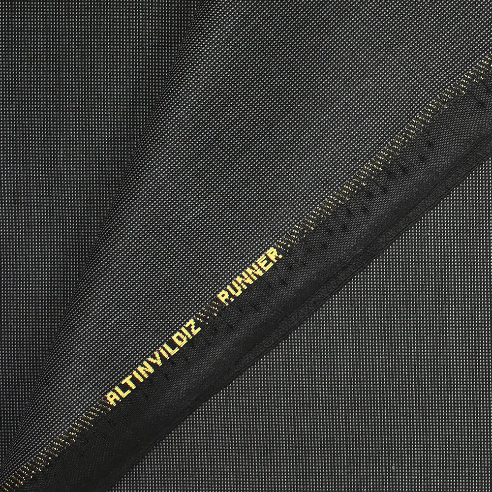 Tissu tailleur laine mélangée fantaisie gris argent fond noir - Image 4