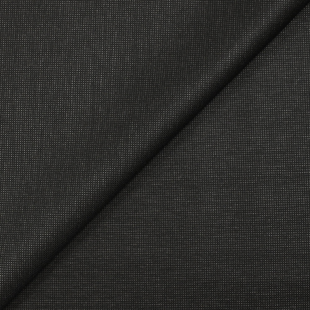 Tissu tailleur laine mélangée fantaisie gris chiné fond noir