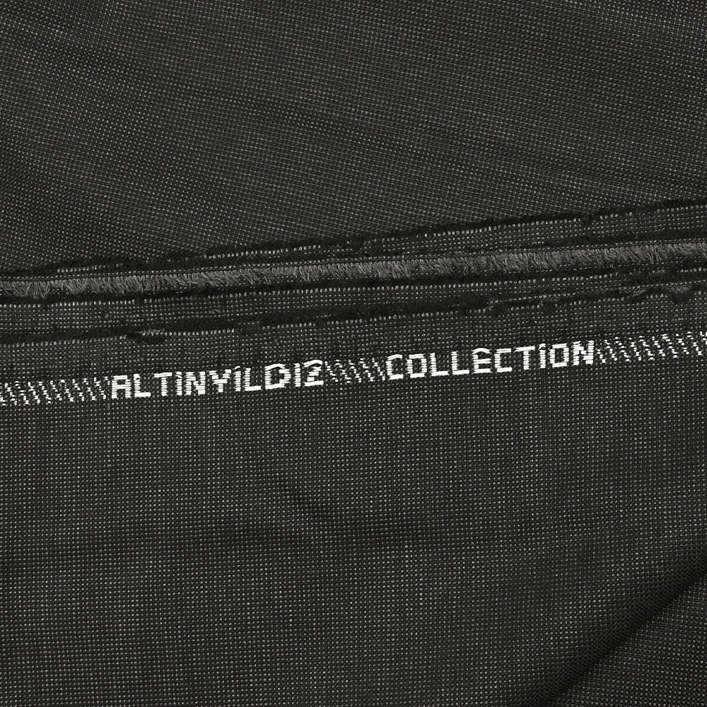 Tissu tailleur laine mélangée fantaisie gris chiné fond noir - Image 4