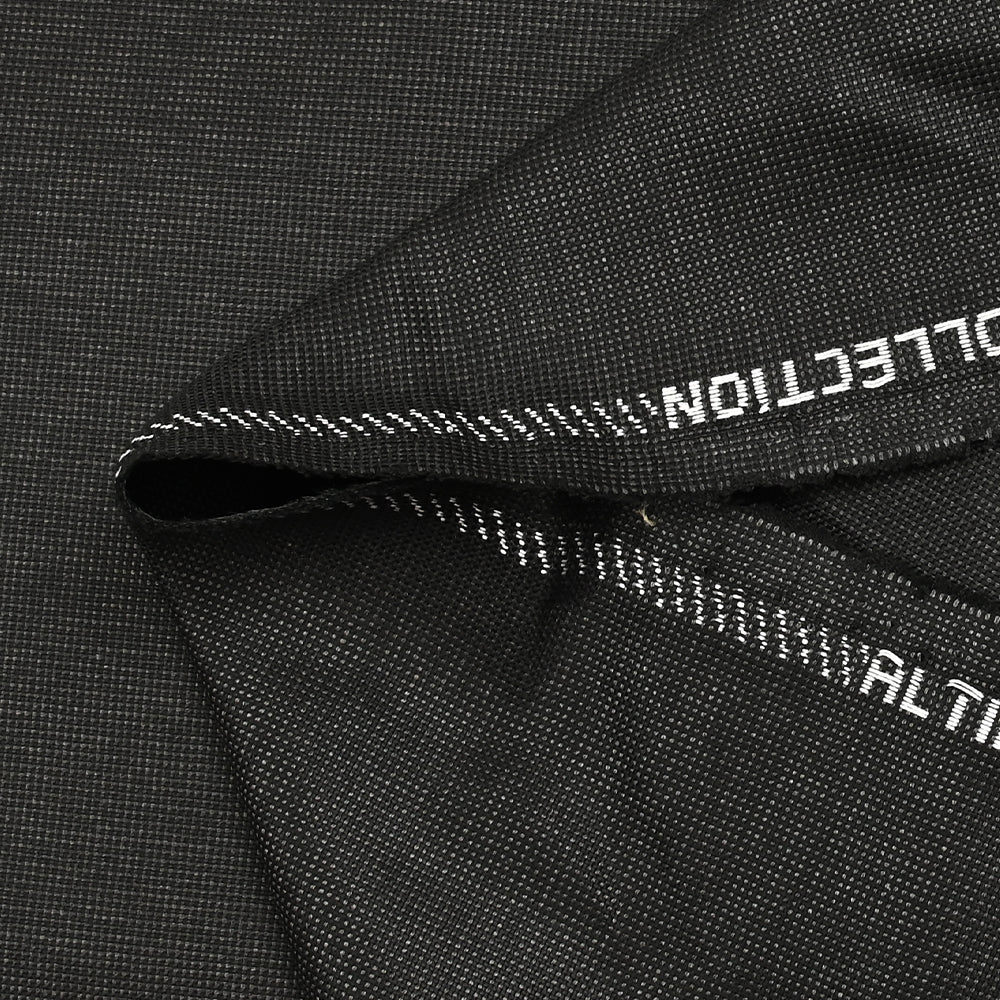 Tissu tailleur laine mélangée fantaisie gris chiné fond noir - Image 5