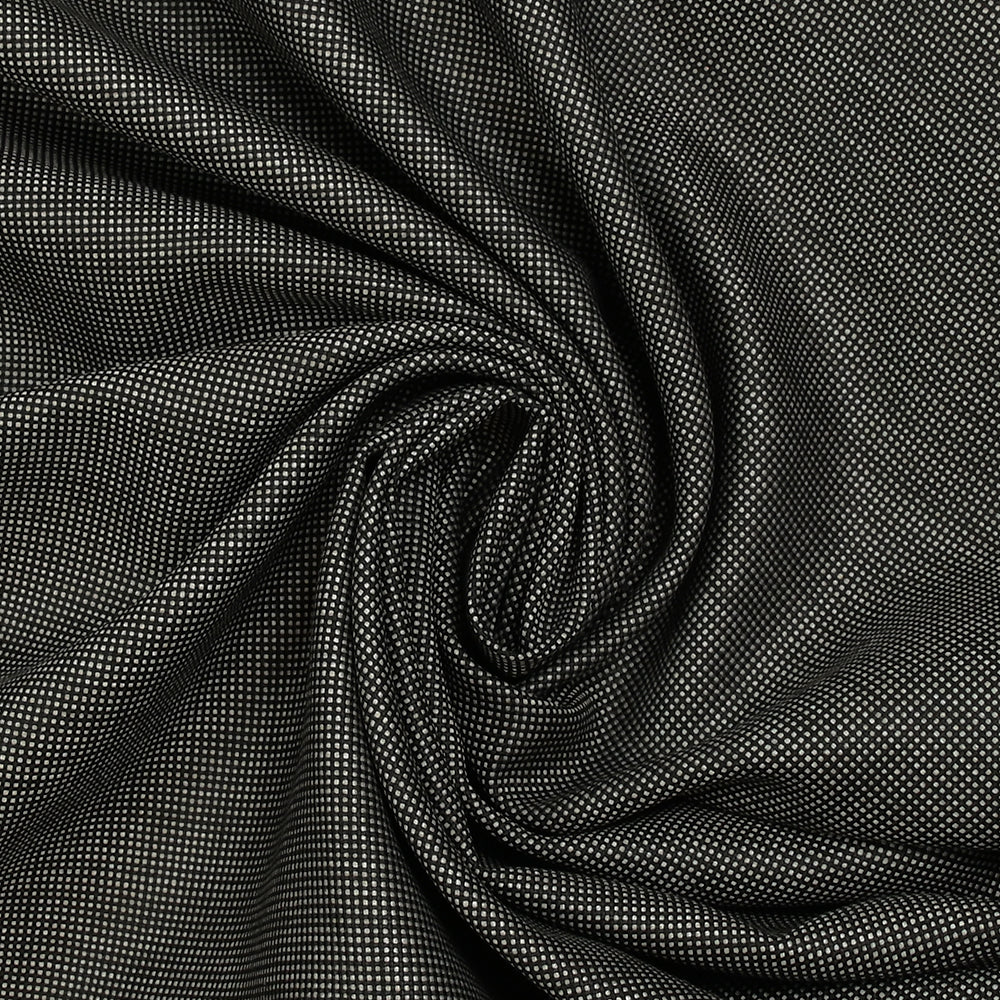 Tissu tailleur laine mélangée fantaisie gris clair fond noir - Image 2