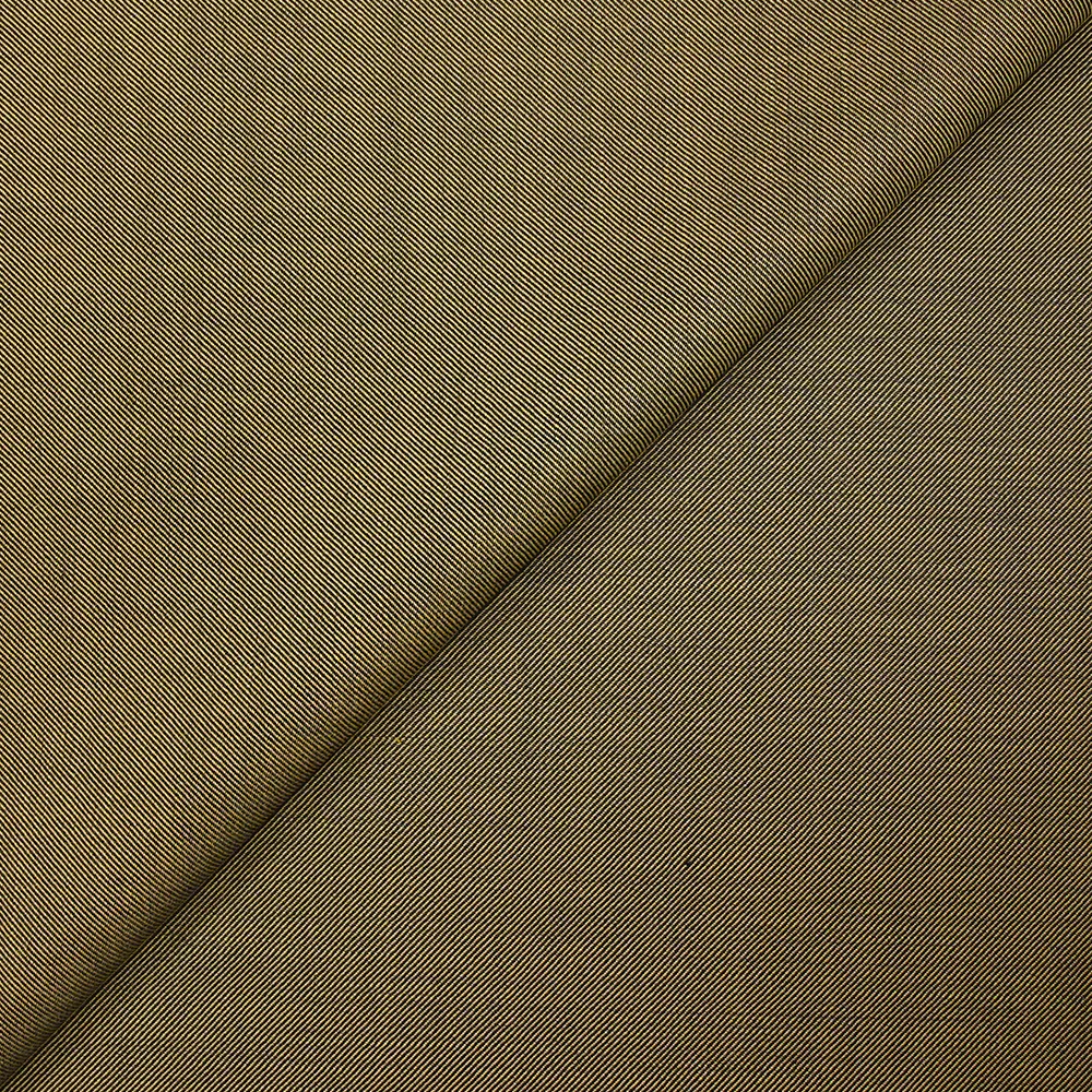 Tissu tailleur laine mélangée sergé noir et beige doré