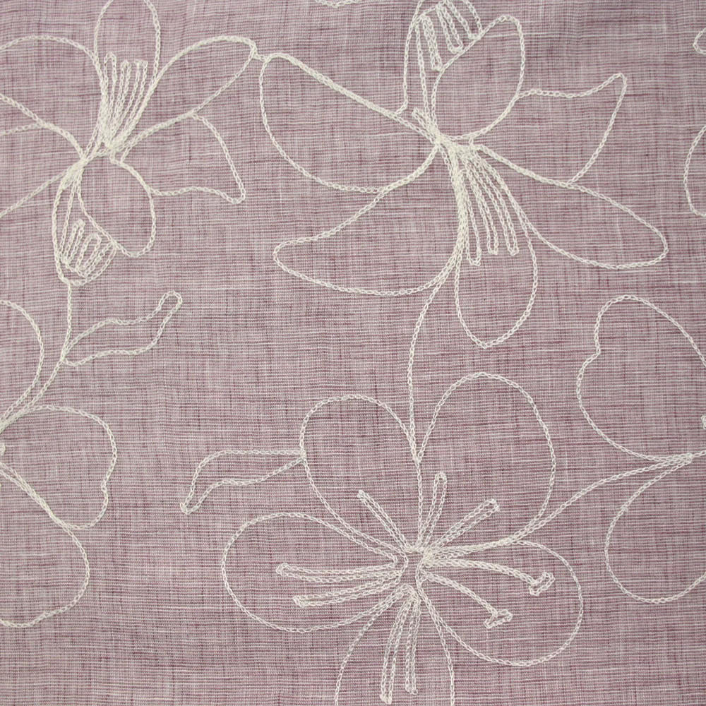 Toile brodée Ariel parme