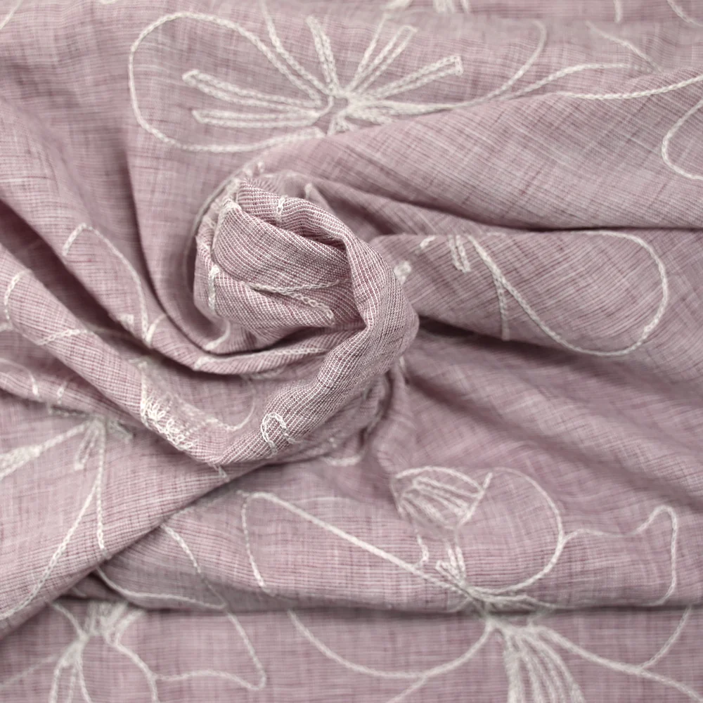 Toile brodée Ariel parme - Image 2