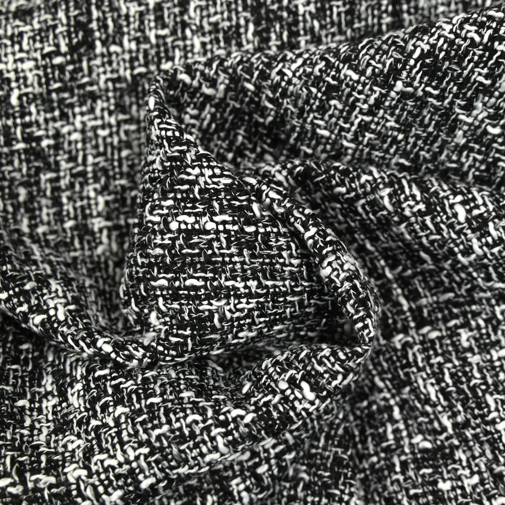 Tweed de polyester Lia blanc et noir - Image 2