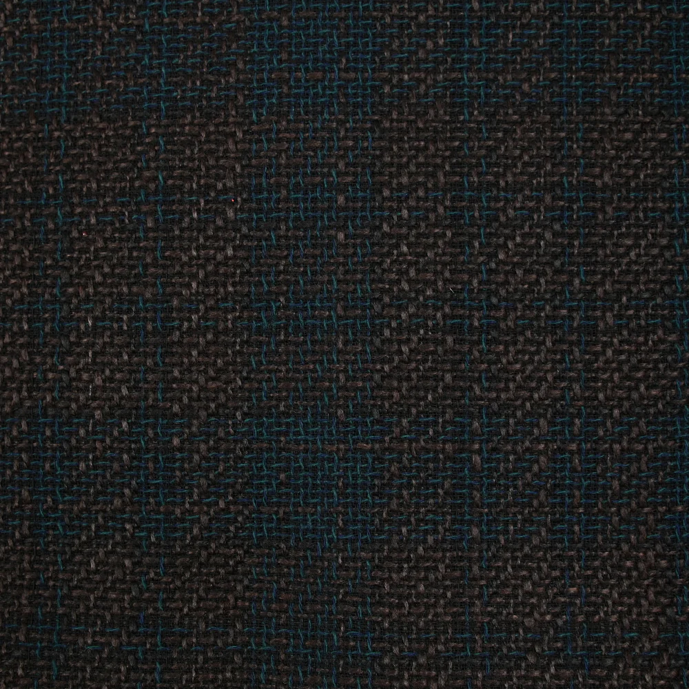 Tweed de polyester marron foncé et bleu canard