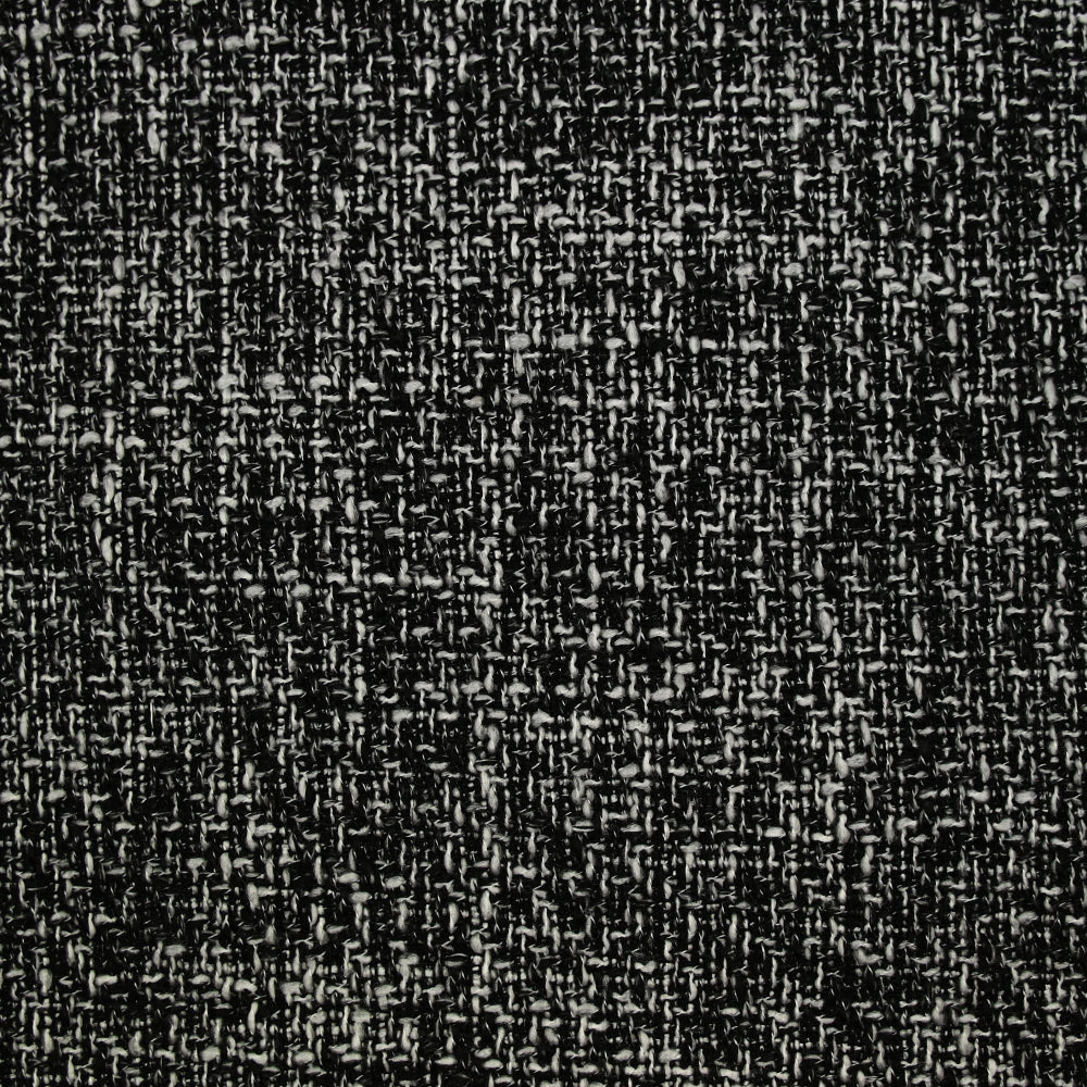 Tweed polyester noir et blanc effet chiné