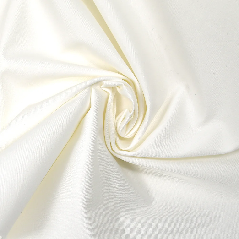 Twill de coton élasthanne blanc - Image 2