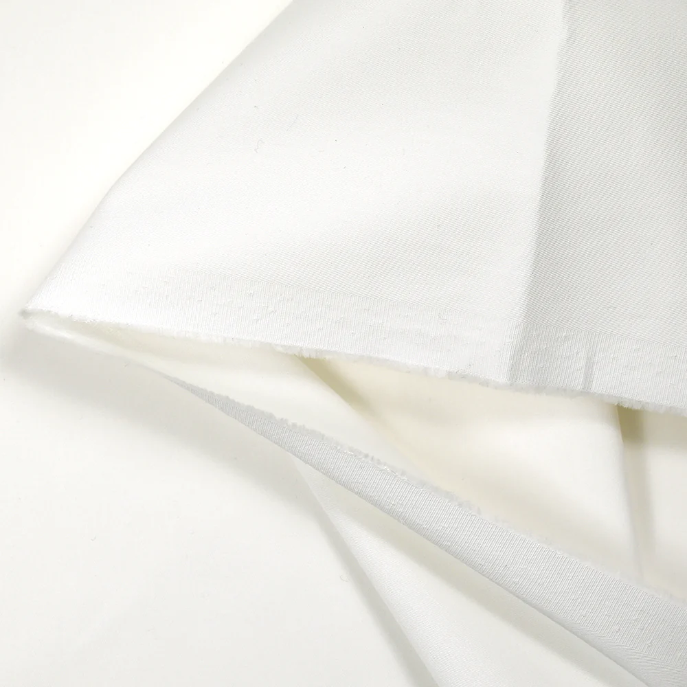 Twill de coton élasthanne blanc - Image 4